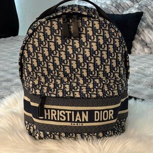 Monogram Navy and Beige Backpack